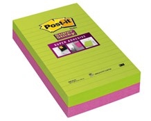 Notes Super Sticky Ultra farver linieret 125x200mm pk/4